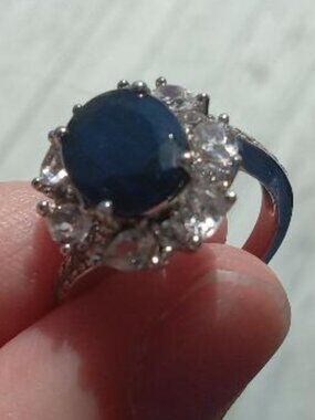 London blue topaz flower ring